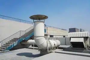 Custom ductwork and fans in Calgary auto repair shop
