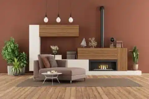 Natural gas fireplace installation in Calgary