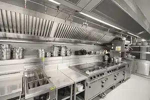 Exhaust hood and fan in Calgary restaurant kitchen
