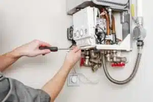 Professional boiler service in Calgary home