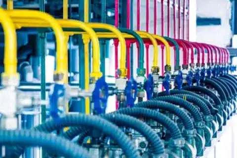 Gas technician working on restaurant gas line in Calgary
