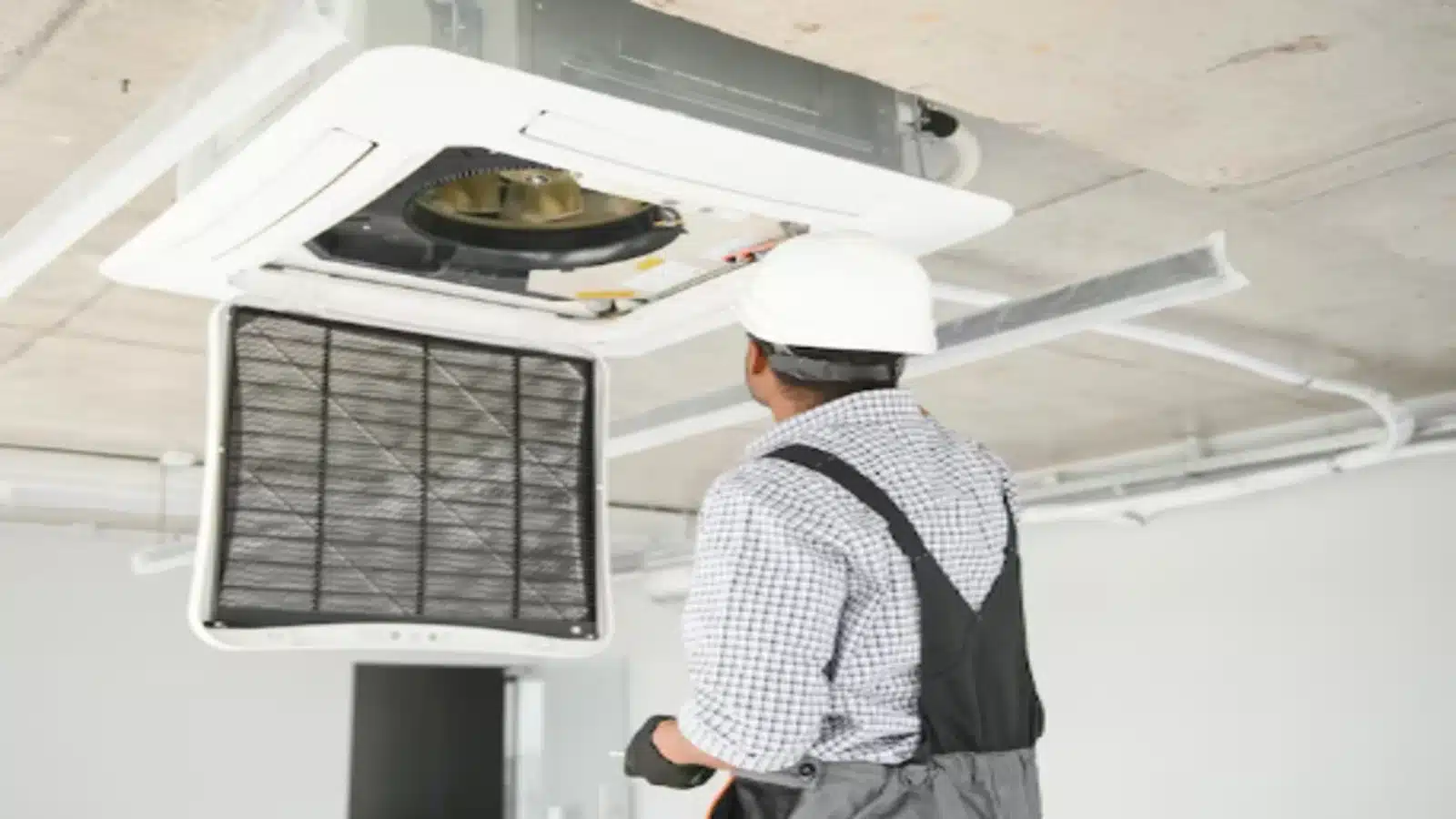 HVAC repair in progress by Calgary technician