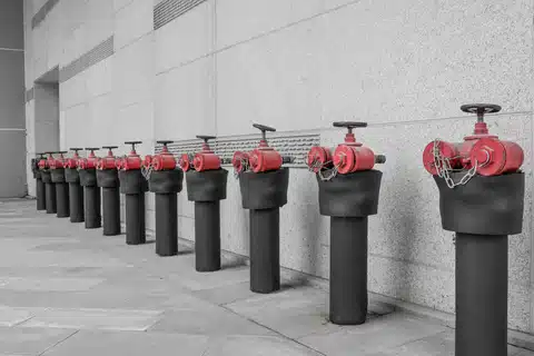 Sprinkler system pressure gauge during commissioning