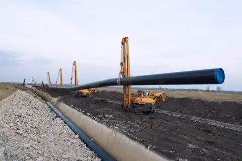 Trench and gas line piping for outdoor appliance
