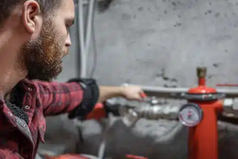 Gas inspection at a commercial site in Calgary