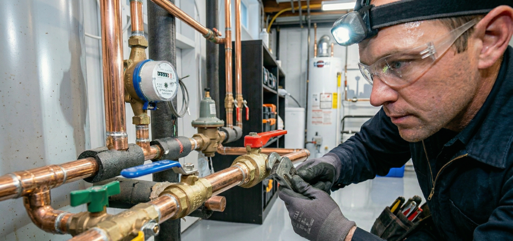 A clean and organized mechanical room following professional emergency plumbing services in Calgary.